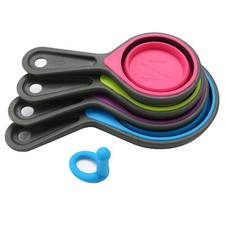 Collapsible Silicone Measuring Cups with 60ml/80ml/125ml/250ml - 4 Piece Set ...