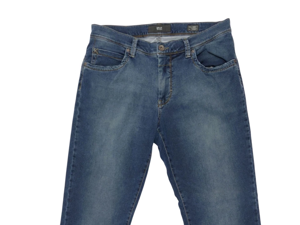 BRAX Cadiz Herren Jeans Hose beige dunkelblau stonewashed W34 L30 34/30 Soft - Bild 2 von 4