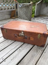 Antique Leather Trunk M. Würzl & Söhne Wien Carlsbad K.u.K. Hoflieferanten Austr