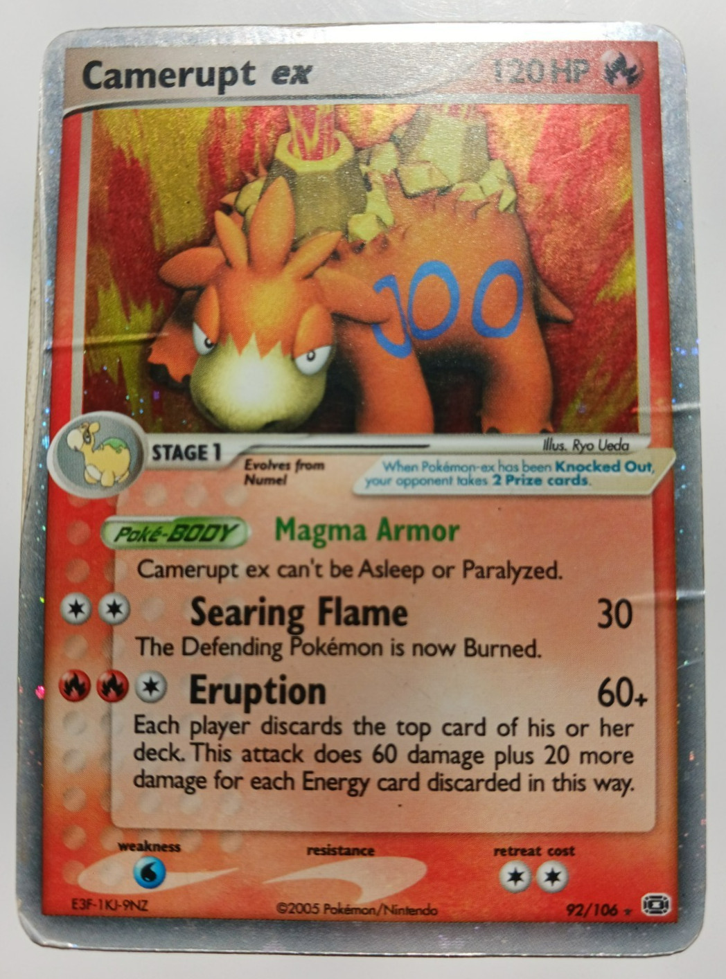 Camerupt ex Pokemon Card Holo Rare 92/106 Emerald Set Vintage 2005 HP