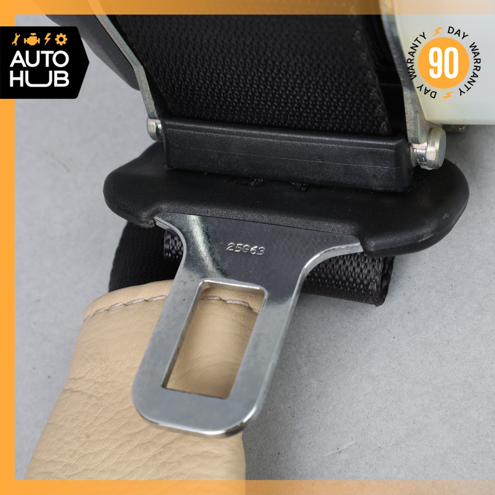 08-18 Aston Martin DB9 Vanquish Rear Side Seat Belt Beige 4G43611B68CFW OEM 22k