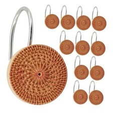 Boho Shower Curtain Hooks, Home Decorative Shower Curtain Rings for Bathroom,