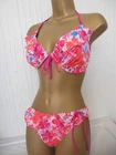 PINK ORANGE NEXT HALTER NECK BIKINI SIZE 34DD/E TOP 12 BRIEFS UNDERWIRED RUFFLE