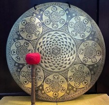 60cm Feng Gong - Handgefertigter Blume des Lebens Gong - Tibetischer Gong