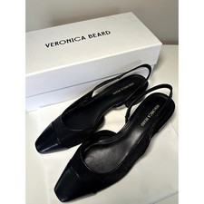  375 Veronica Beard Womens Black Mesh Cecile Slingback Sandals Heels Size 7 New