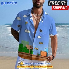 Super Mario Game Short Sleeve Hawaiian Shirt