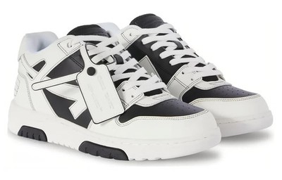 OFF-WHITE Out Of Office Low Tops Black White OMIA189C99LEA015001