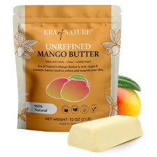 Organic Unrefined Raw Mango Body Butter Block 32Oz - Moisturizing Mango Seed Raw