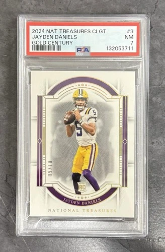 2024 Panini N T Collegiate - Jayden Daniels #3 Gold /10 (RC) PSA 7 Commanders