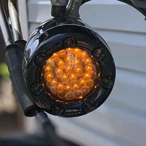 Eagle Lights 2" Harley LED señales de giro delanteras blanco funcionamiento DRL anillo de ajuste negro Foto 2 de 4