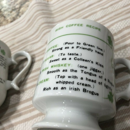 2 Irish Coffee Cups "Lucky Irish Shamrock" - Picture 7 of 11