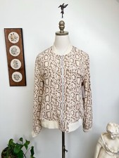 Equipment Nwt Abbot Bomber Silk Jacket Reptile Print In Natural Medium