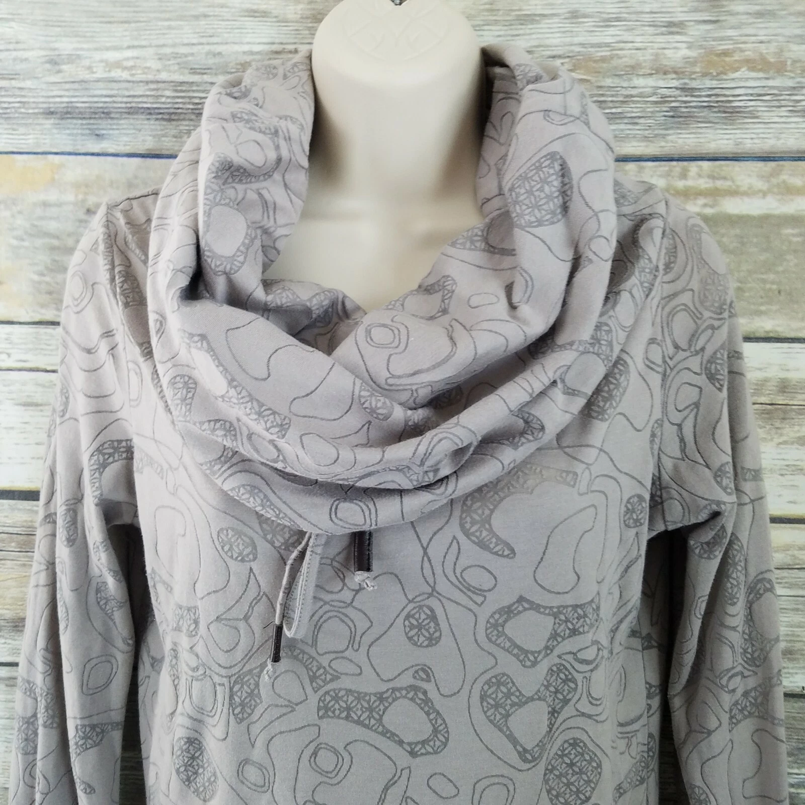 lole burnout semi sheer funnel neck drawstring athletic shirt