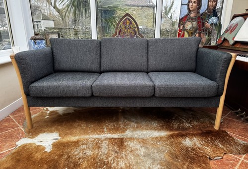 Original good quality Charcoal Grey Danish 3 seater Sofa ex showroom model