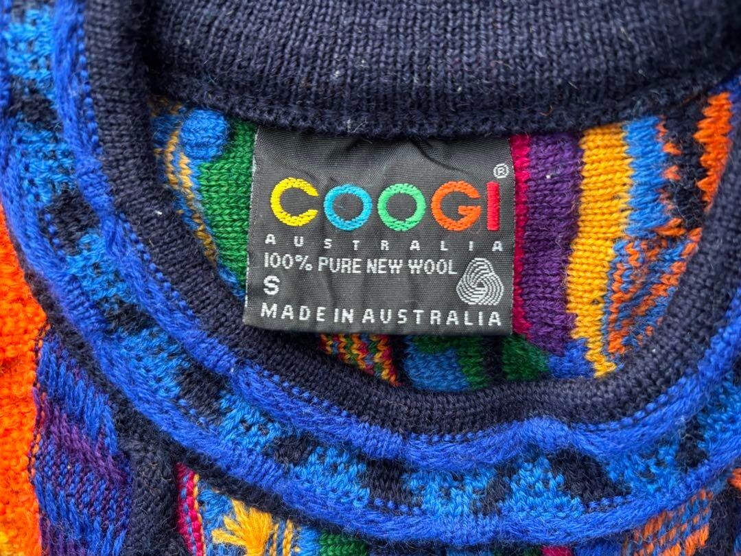 Vintage 3D Knit Coogi Style Sweater Mens S Size Made In