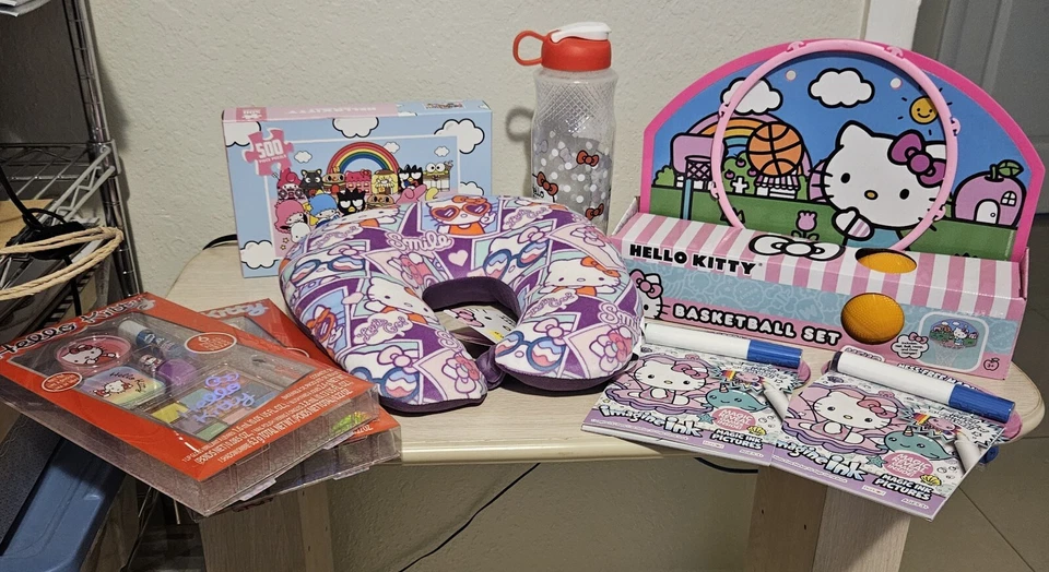 NEW-Hello Kitty Bundle Lot-Pillow, Games, Puzzle, And Much More! Set Of 8 - Image 2 of 4