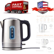 Sleek Stainless Steel Electric Kettle with Safe Pouring Handle - 1L Capacity