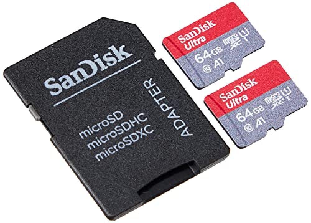 (TG. 2x64GB) SanDisk Doppio Pacco Ultra Scheda di Memoria microSDXC con Adattato