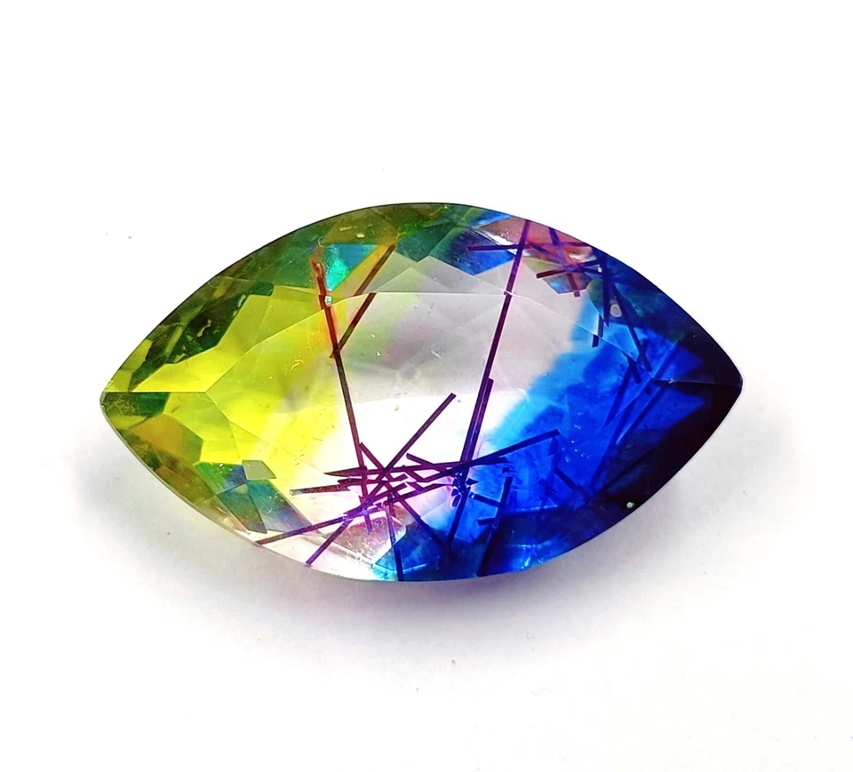 104.50 Ct Multi-Color Rutilated Quartz Marquise Cut Certified Loose Gemstone AKA - Image 3 of 4