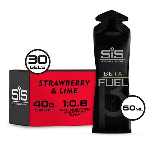 SIS Beta Fuel Energy Gel - Strawberry & Lime- 40g Carbs - 60ml - 30 Pack