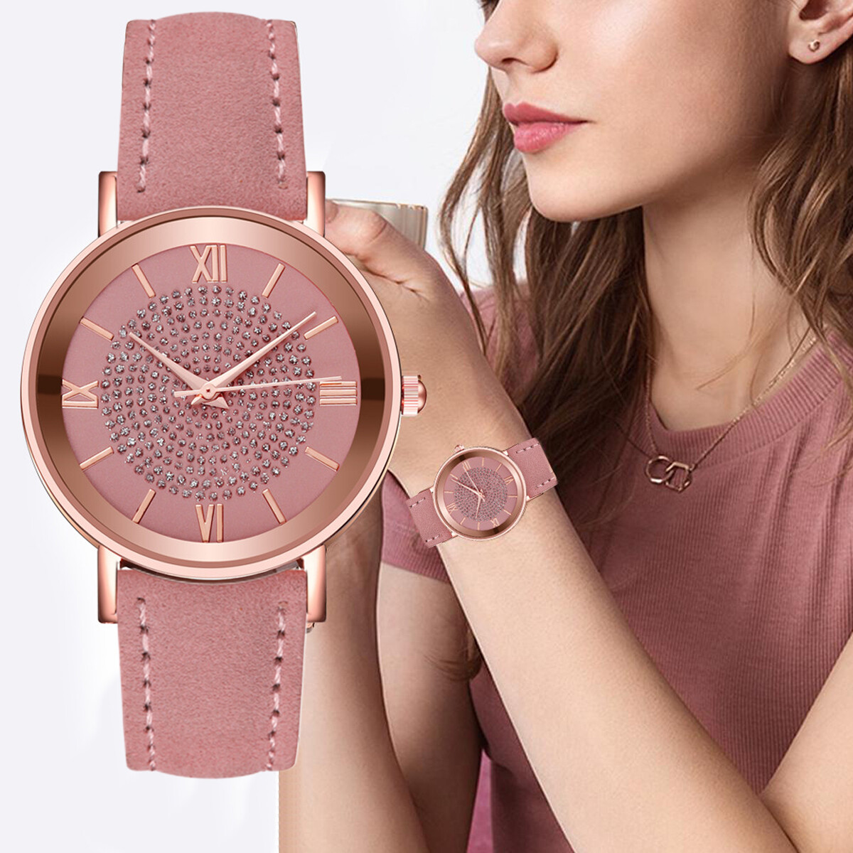 Ladies Wrist Watches Leather Strap Watch Womens Quartz Analogue Steel — free download