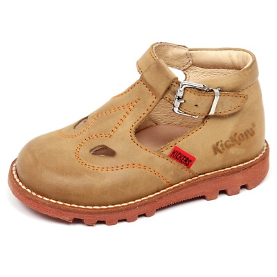 E6396 sandalo bimbo dark beige KICKERS TUPY vintage effect shoe