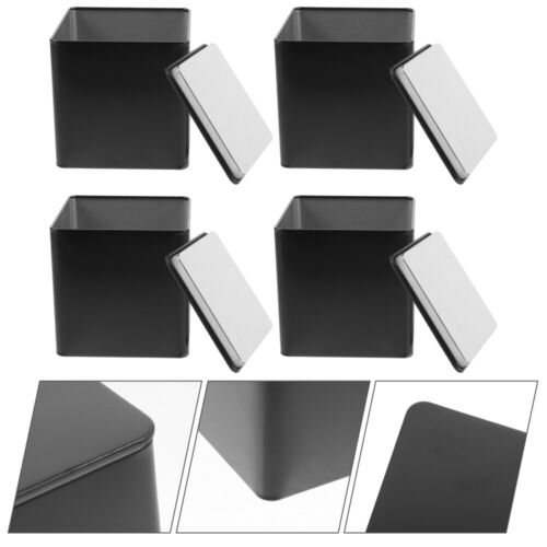 4pcs Empty Coffee Tin Metal Jar Small Kitchen Loose Tea Boxes Storage Container