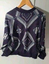 VTG Granpacore Sweater Mens Unisex Medium Grandpa Sweater Blue Faire Isle USA