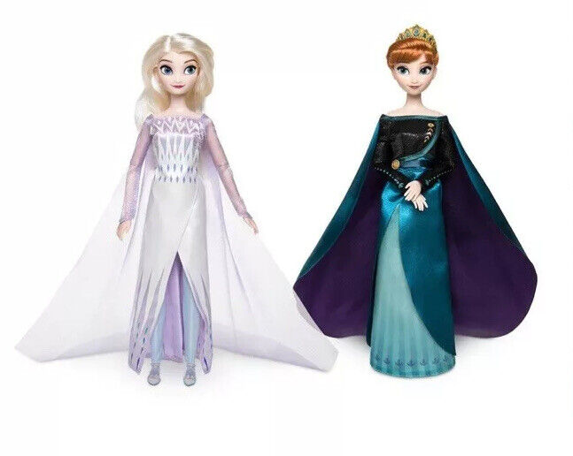 Disney Store Queen Anna and Snow Queen Elsa Classic Doll Set Frozen 2 -  New! HTF