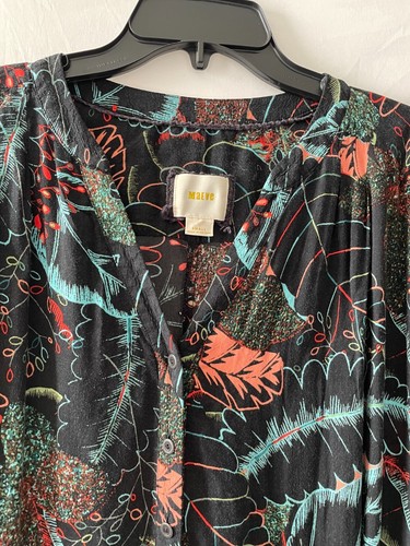 Anthropologie By Maeve Womens Black Tapered Leg Floral Geoscope Jumpsuit Size S - Picture 6 of 17