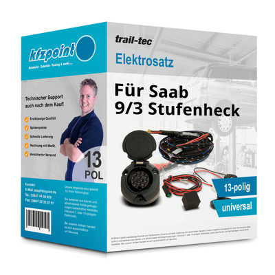 Für Saab 9/3 Stufenheck 09.2002-02.2015 TRAIL-TEC E-Satz 13polig universell NEU