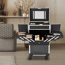 Professional Rolling Makeup Train Case Makeup Storage Organizer Cosmetic Trolley