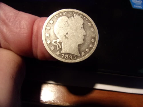 Collectible Antique US Liberty Head Silver Quarter - 1895 - $8  s/h