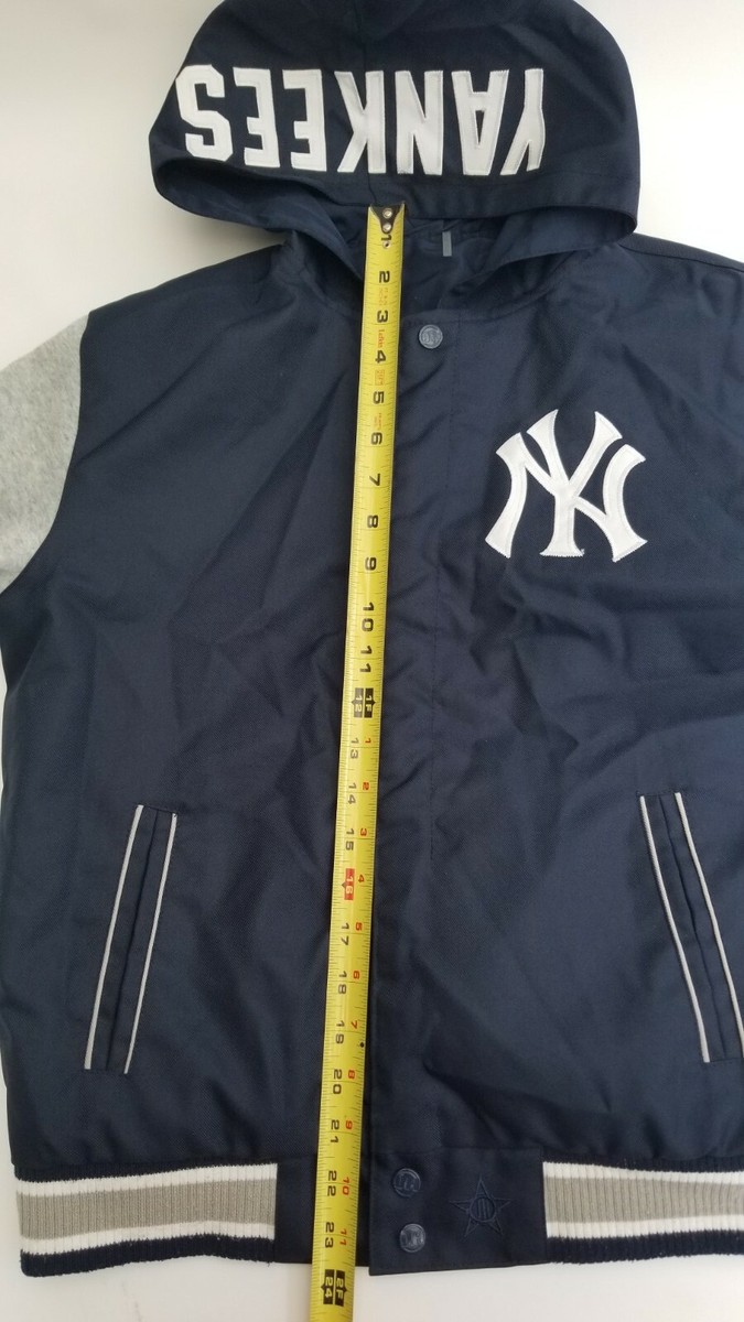 New York Yankees JH Design Two Tone Reversible Denim Fleece Hooded