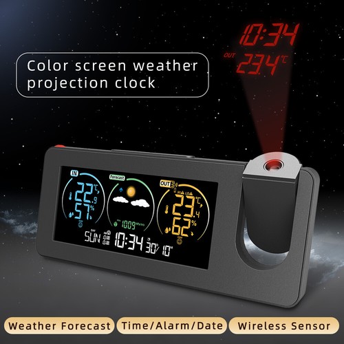 Projection Clock Weather Station Temperature and Humidity Color Screen T1U5 - Picture 5 of 14