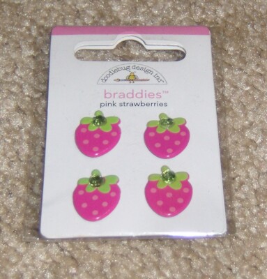 Doodlebug Design Braddies ~ Pink Strawberries.   NIP