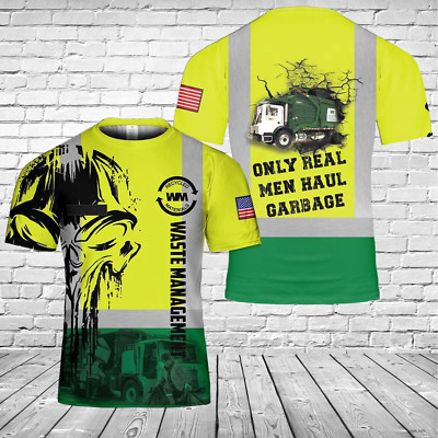 Custom Name US Waste Management 3D T-shirt Gift Father Men