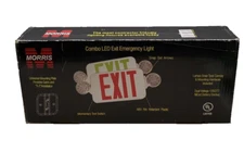 Combo LED Exit Emergency Light Double Sided Red LED on White