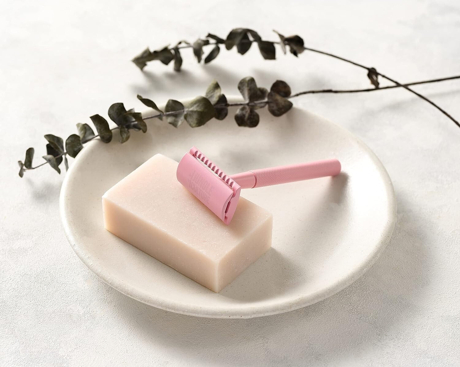 Eco-Friendly Safety Razor + 10 Double Edge Blades - Unisex Metal Shaver - Pink