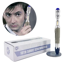 10th Doctor Who Metal Tactile Sonic Screwdriver Prop Replica Extendable Toy