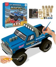 DIY Bigfoot 1 Monster Truck Wooden Kit w/Stickers  Paint Large 7" for 5 