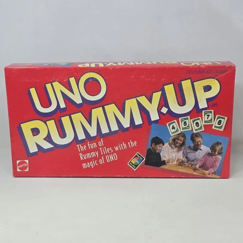 Vintage Mattel 1993 UNO Rummy Up Tile Game 100% Complete 9002 1993
