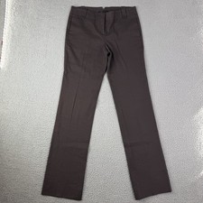 Theory Vintage Linen Blend Straight Leg Brown Trouser Pants Women's Size 2 30x32