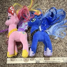 Ty My Little Pony Princess Cadance Princess Luna Plush Beanie Babies Lot