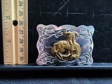 Vintage Rodeo Belt Buckle Bucking Bronco Used Great Shape