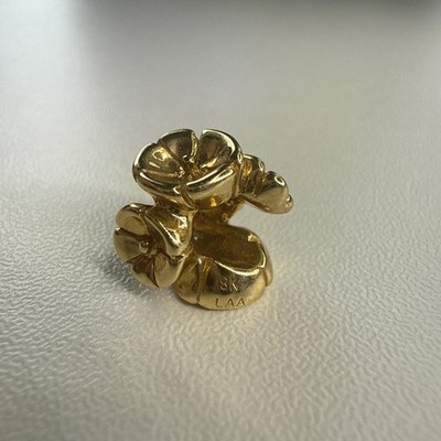 Authentic Trollbead 18K Solid Gold Forget Me Not Trollbead Style 21262