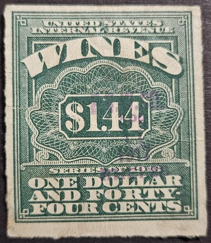 US Stamp Collection - Revenue - Cordial & Wine - Scott # RE50 - Used