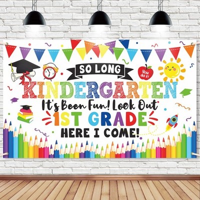 So Long Kindergarten It's Been Fun Look Out 70.8 inches x 45.3 inches, White