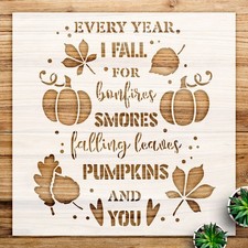 Fall Pumpkin S'mores Home Decor Reusable Stencil - StencilAir