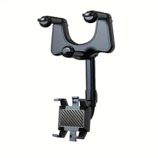 Rotatable Retractable Car Rearview Mirror Clamp on Mount Phone Holder Bracket